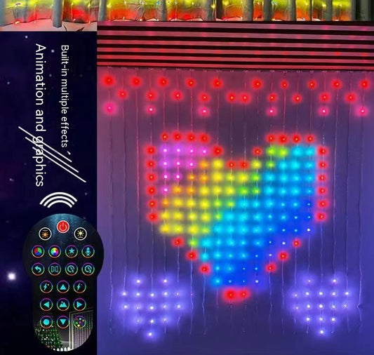 Christmas LED Curtain Lights - Waterproof String Lights with Remote Control