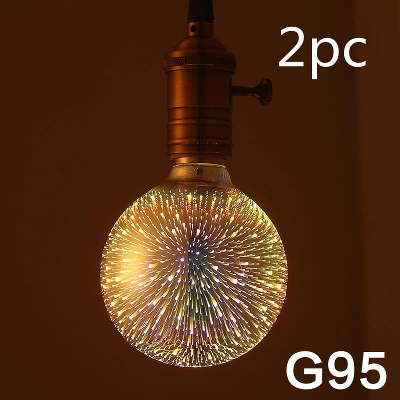 3D LED Firework Bulb - Decorative Light Bulb for Christmas & Holiday Décor