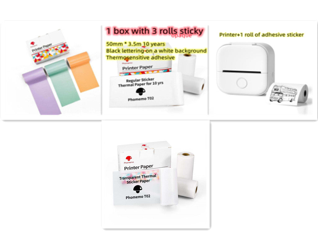 Portable Mini Thermal Label Printer - Bluetooth Wireless Photo & Label Printer