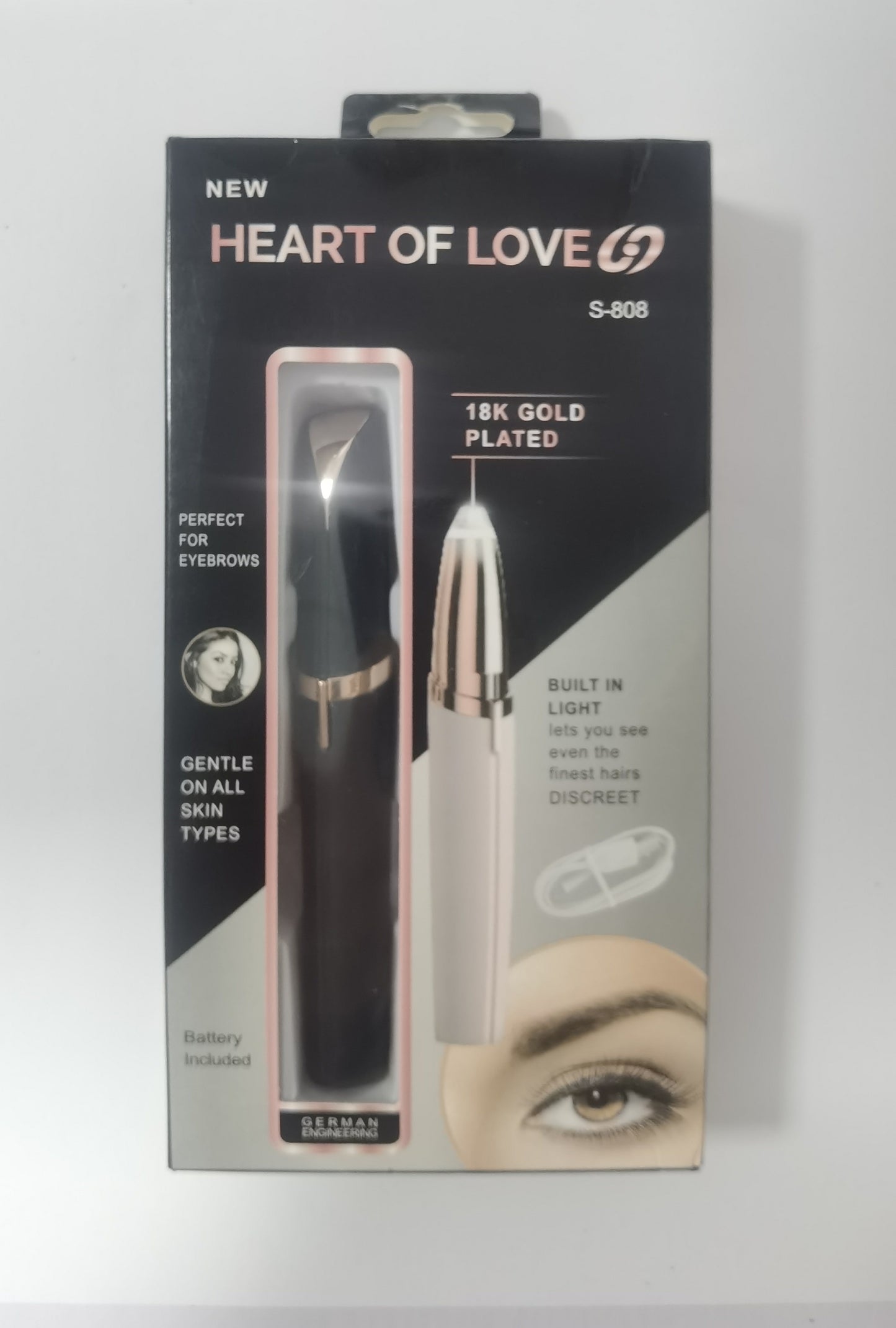 Electric Eyebrow Trimmer - Mini Precision Hair Remover with LED Light