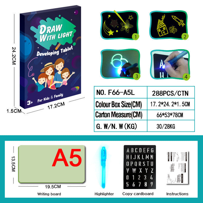 3D Magic Drawing Pad - Educational Light-Up Puzzle Board for Kids