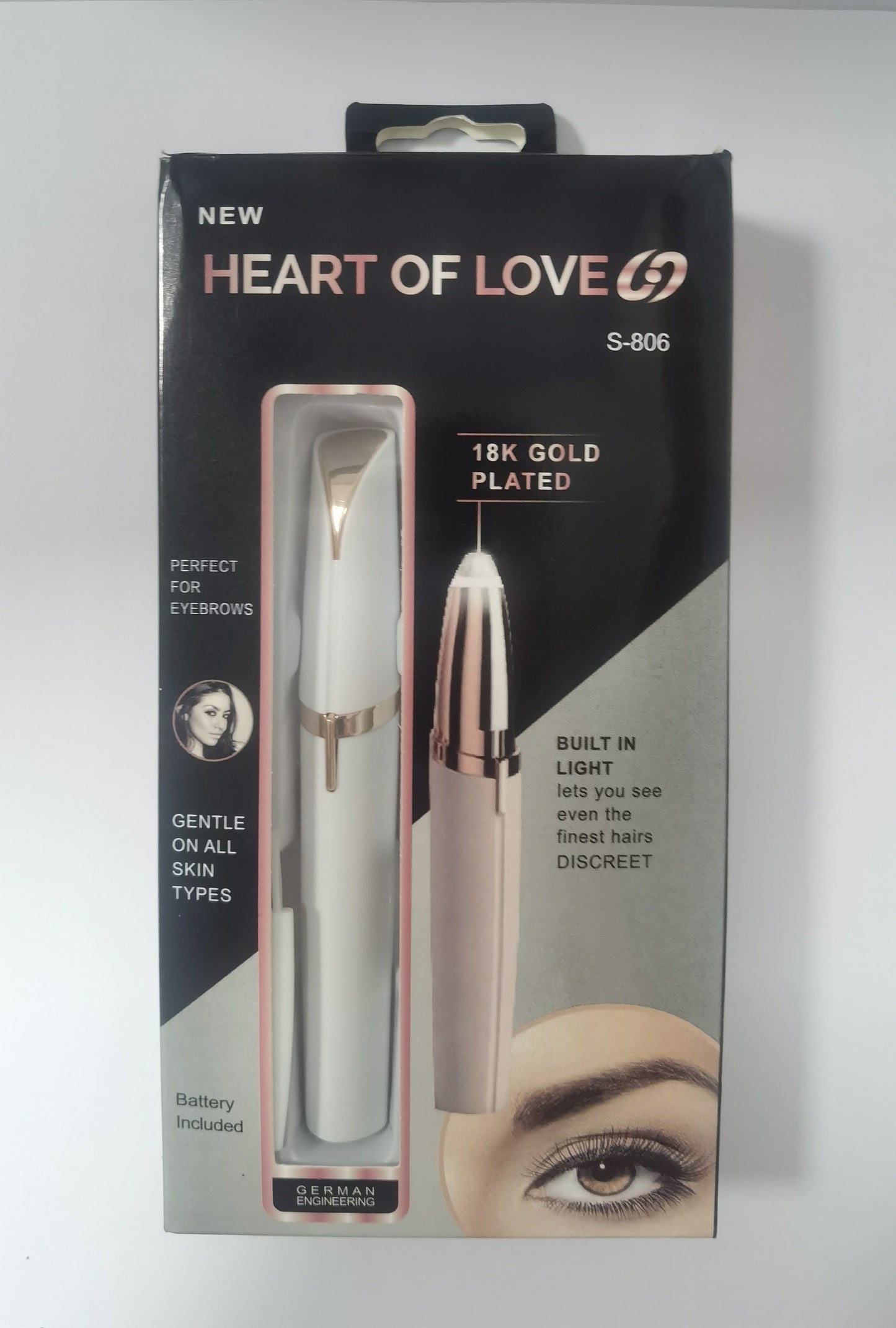 Electric Eyebrow Trimmer - Mini Precision Hair Remover with LED Light