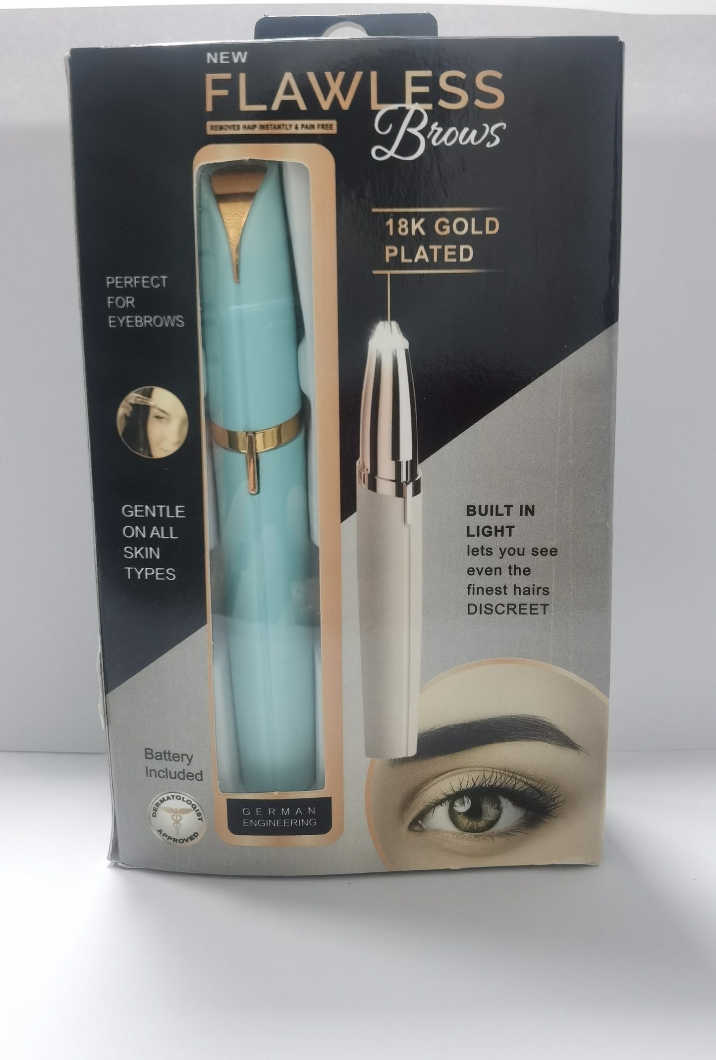 Electric Eyebrow Trimmer - Mini Precision Hair Remover with LED Light