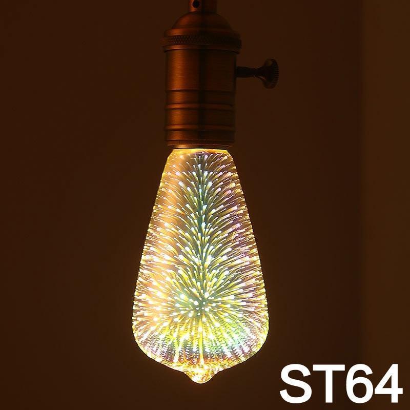 3D LED Firework Bulb - Decorative Light Bulb for Christmas & Holiday Décor