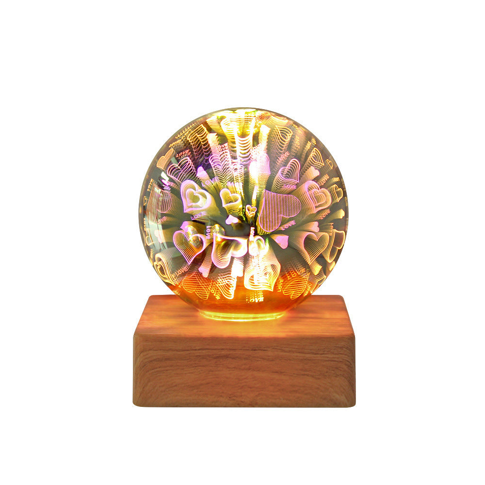 Romantic Fireworks LED Night Light - USB Bedside Lamp for Bedroom