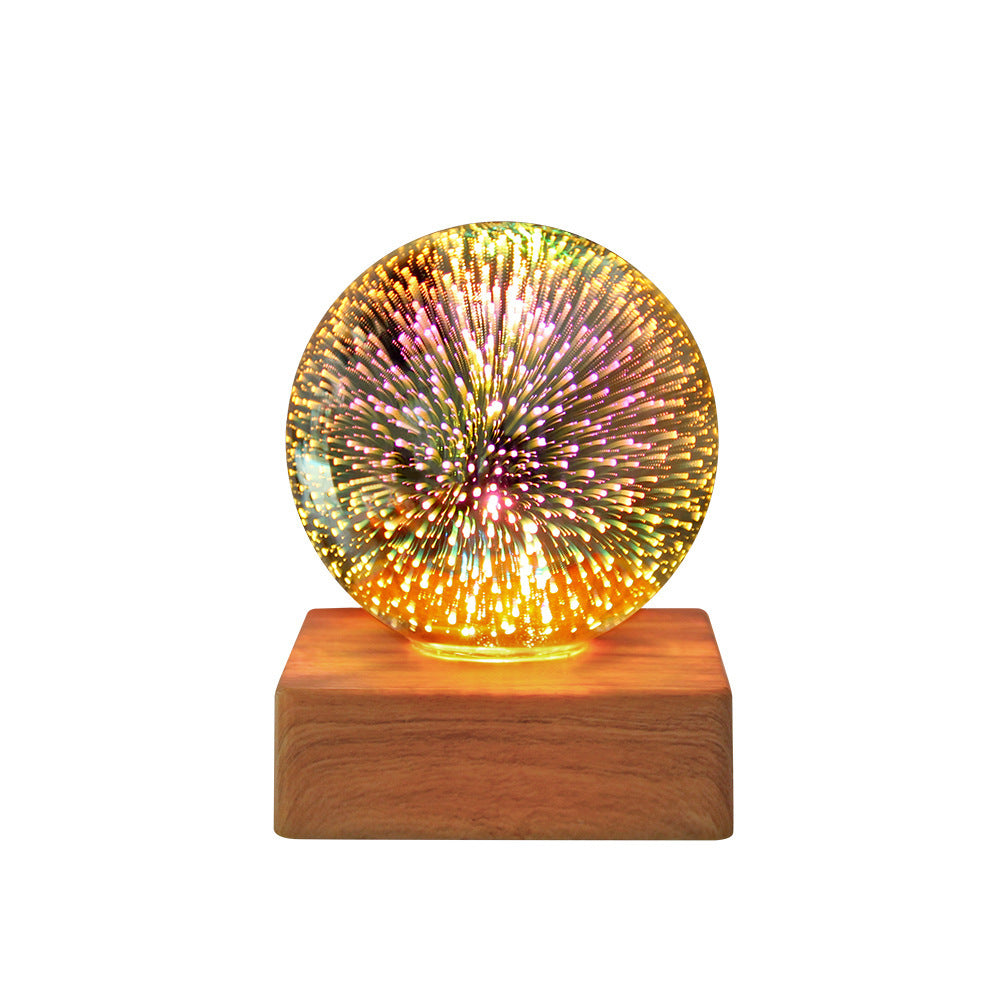 Romantic Fireworks LED Night Light - USB Bedside Lamp for Bedroom