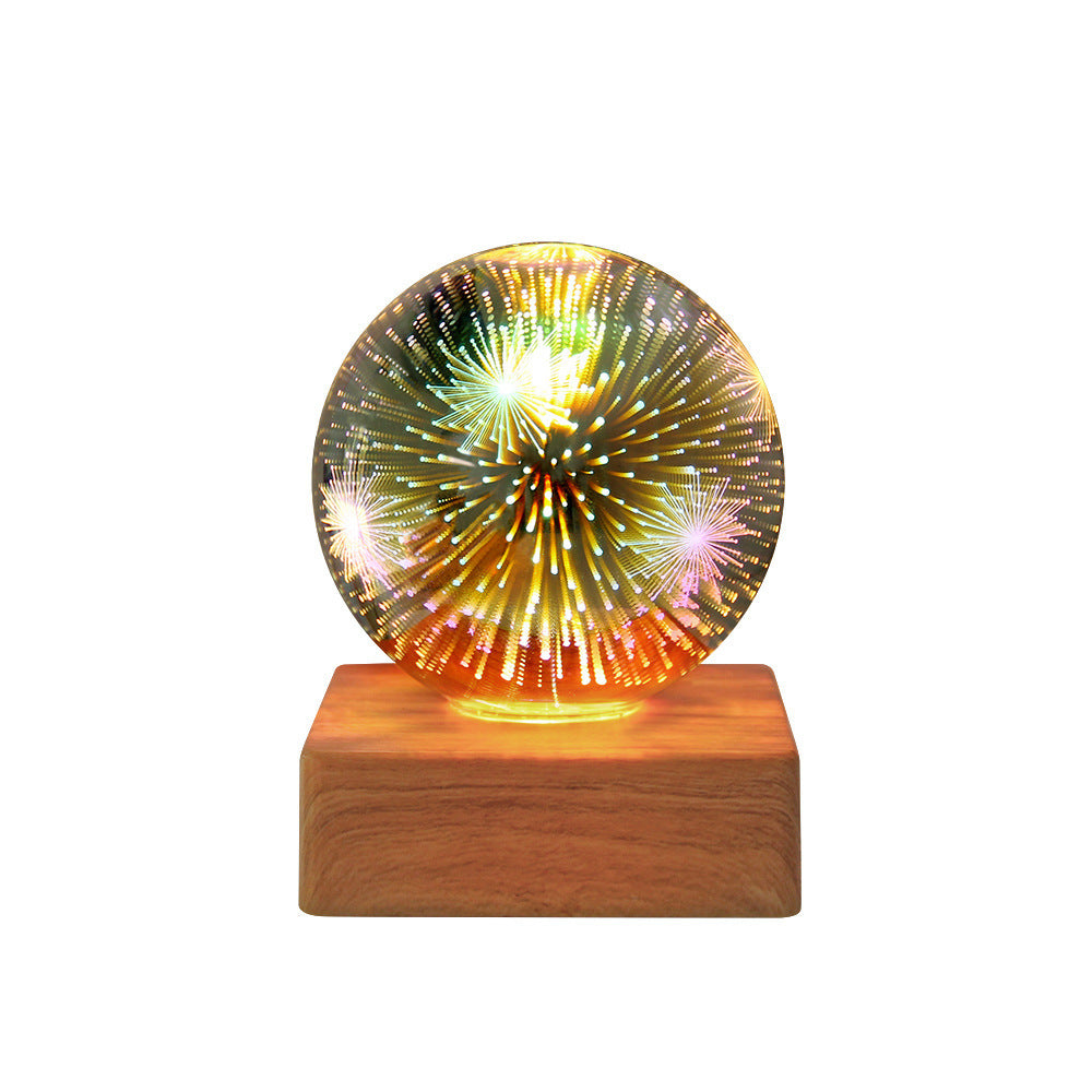 Romantic Fireworks LED Night Light - USB Bedside Lamp for Bedroom