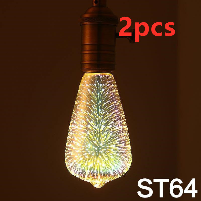 3D LED Firework Bulb - Decorative Light Bulb for Christmas & Holiday Décor