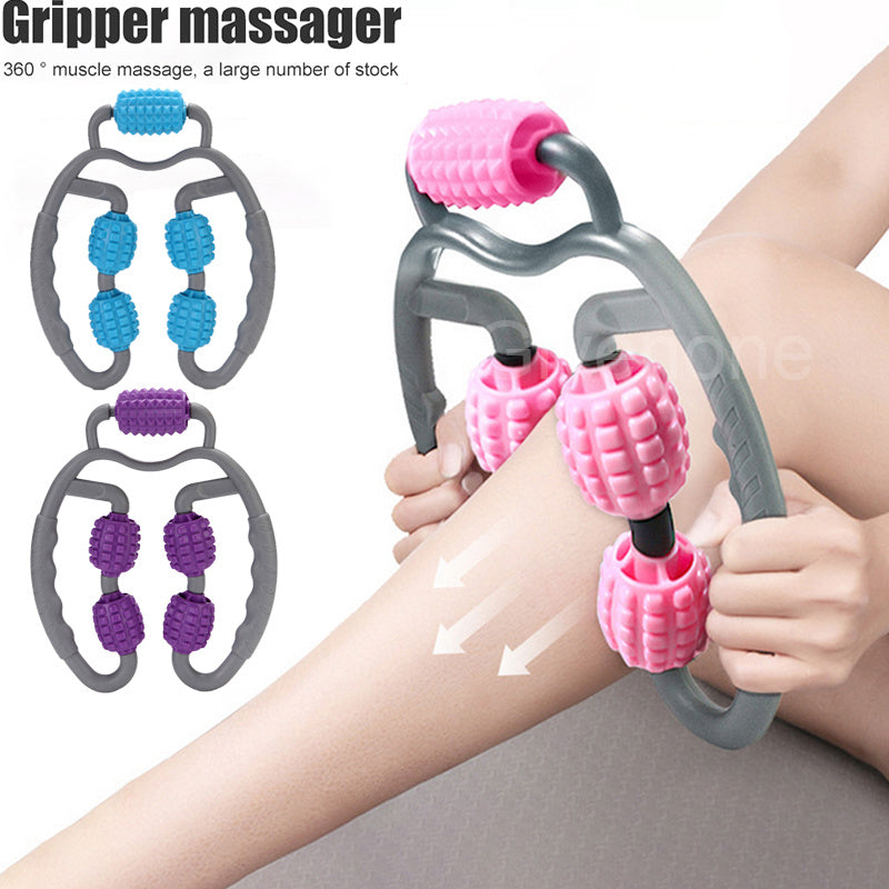 U-Shape Trigger Point Massage Roller - 4-Wheel Muscle Recovery Tool