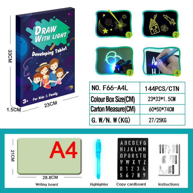 3D Magic Drawing Pad - Educational Light-Up Puzzle Board for Kids
