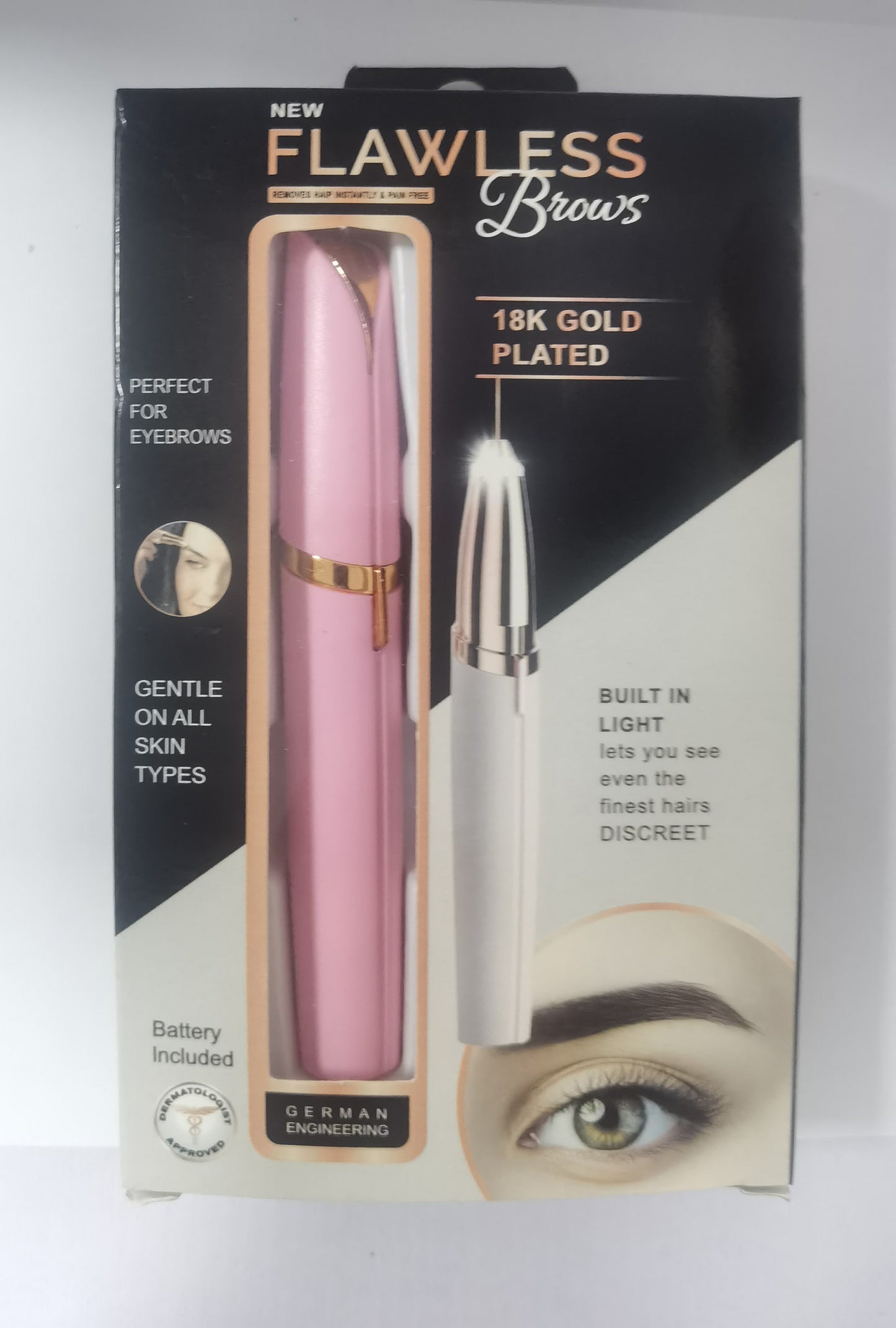 Electric Eyebrow Trimmer - Mini Precision Hair Remover with LED Light