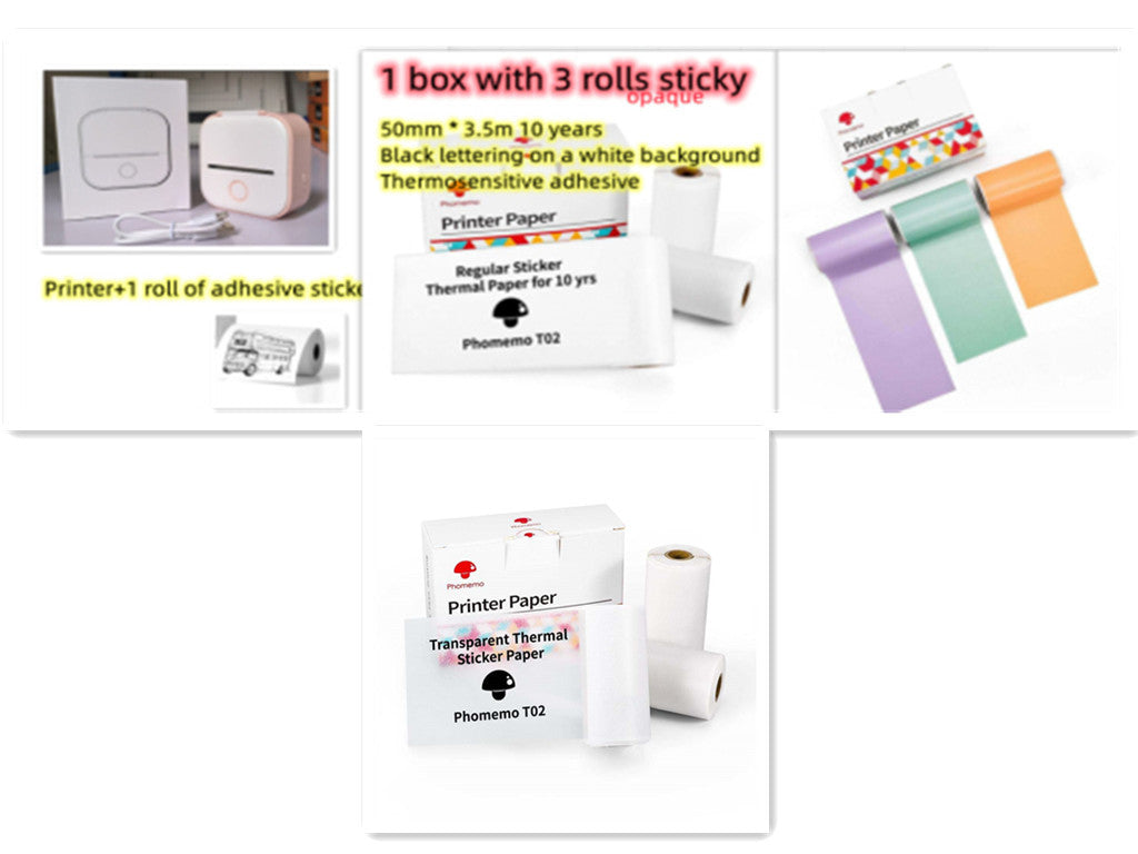 Portable Mini Thermal Label Printer - Bluetooth Wireless Photo & Label Printer
