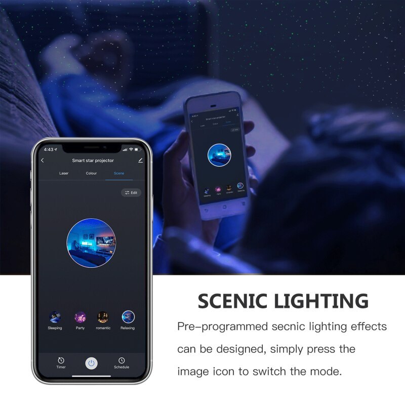 Starry Sky Projector Lamp - Galaxy Night Light for Bedroom & Kids Room