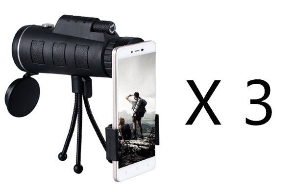 Monocular Telescope - Zoom Scope with Phone Clip, Compass & Tripod