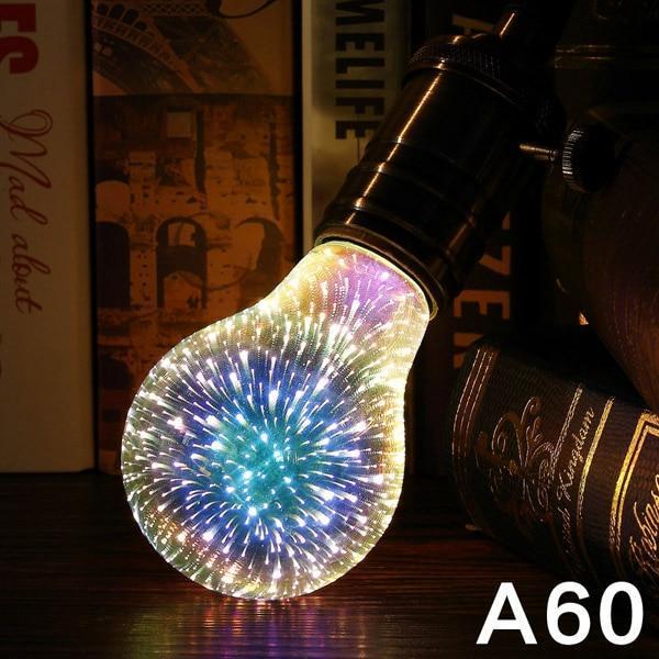3D LED Firework Bulb - Decorative Light Bulb for Christmas & Holiday Décor