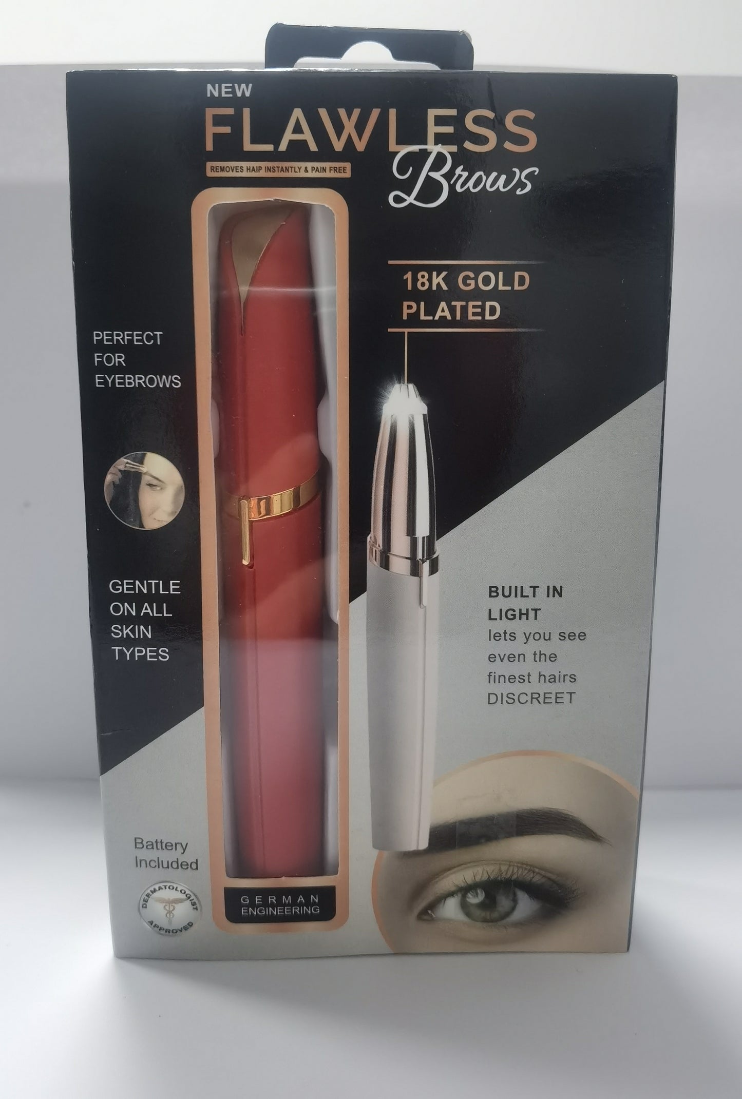 Electric Eyebrow Trimmer - Mini Precision Hair Remover with LED Light