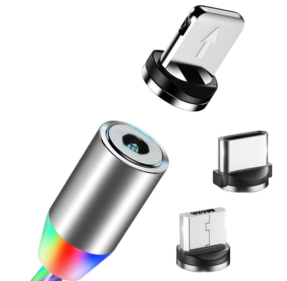 Magnetic Streaming Cable - 3-in-1 LED Flow Charging Cable for iPhone/Android/USB-C