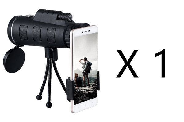 Monocular Telescope - Zoom Scope with Phone Clip, Compass & Tripod