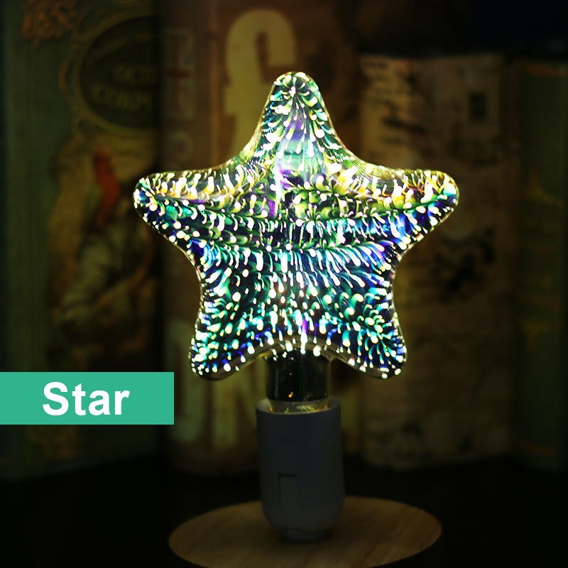 3D LED Firework Bulb - Decorative Light Bulb for Christmas & Holiday Décor
