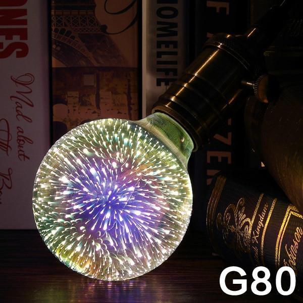 3D LED Firework Bulb - Decorative Light Bulb for Christmas & Holiday Décor