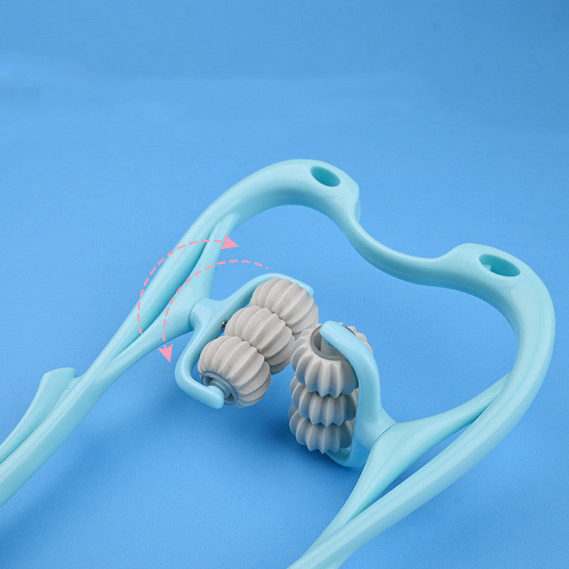 Manual Neck Massager - 6-Wheel Roller for Tension Relief & Relaxation