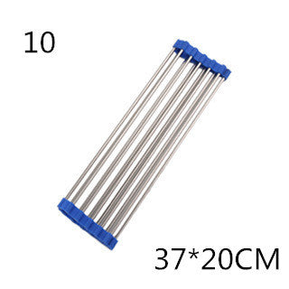 Folding Kitchen Sink Rack - Stainless Steel Dish Drying Organizer