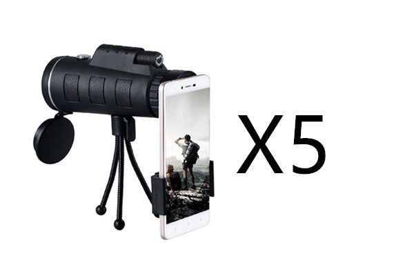 Monocular Telescope - Zoom Scope with Phone Clip, Compass & Tripod