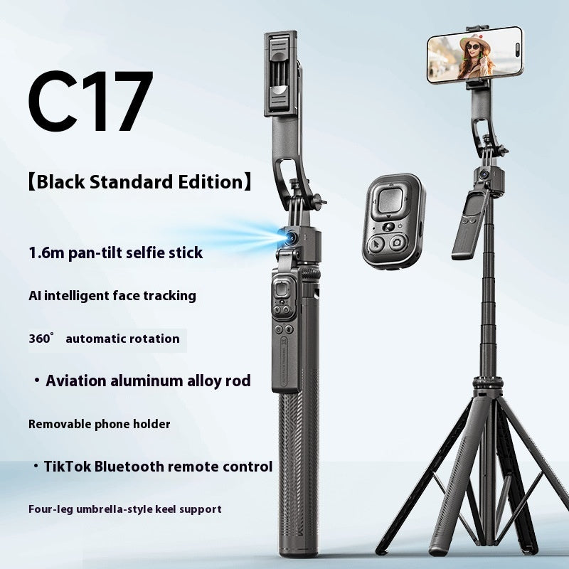 AI Selfie Stick - Smart Tracking Gimbal with Anti-Shake Stabilization