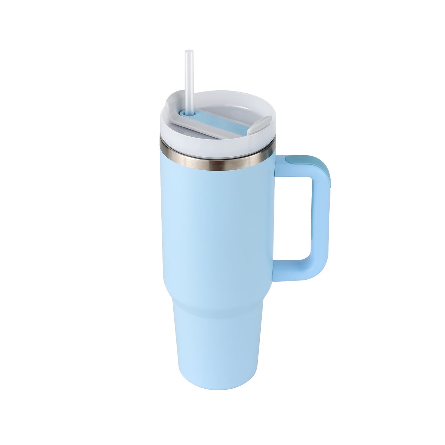 40oz Insulated Tumbler with Handle & Straw - Stainless Steel Travel Mug