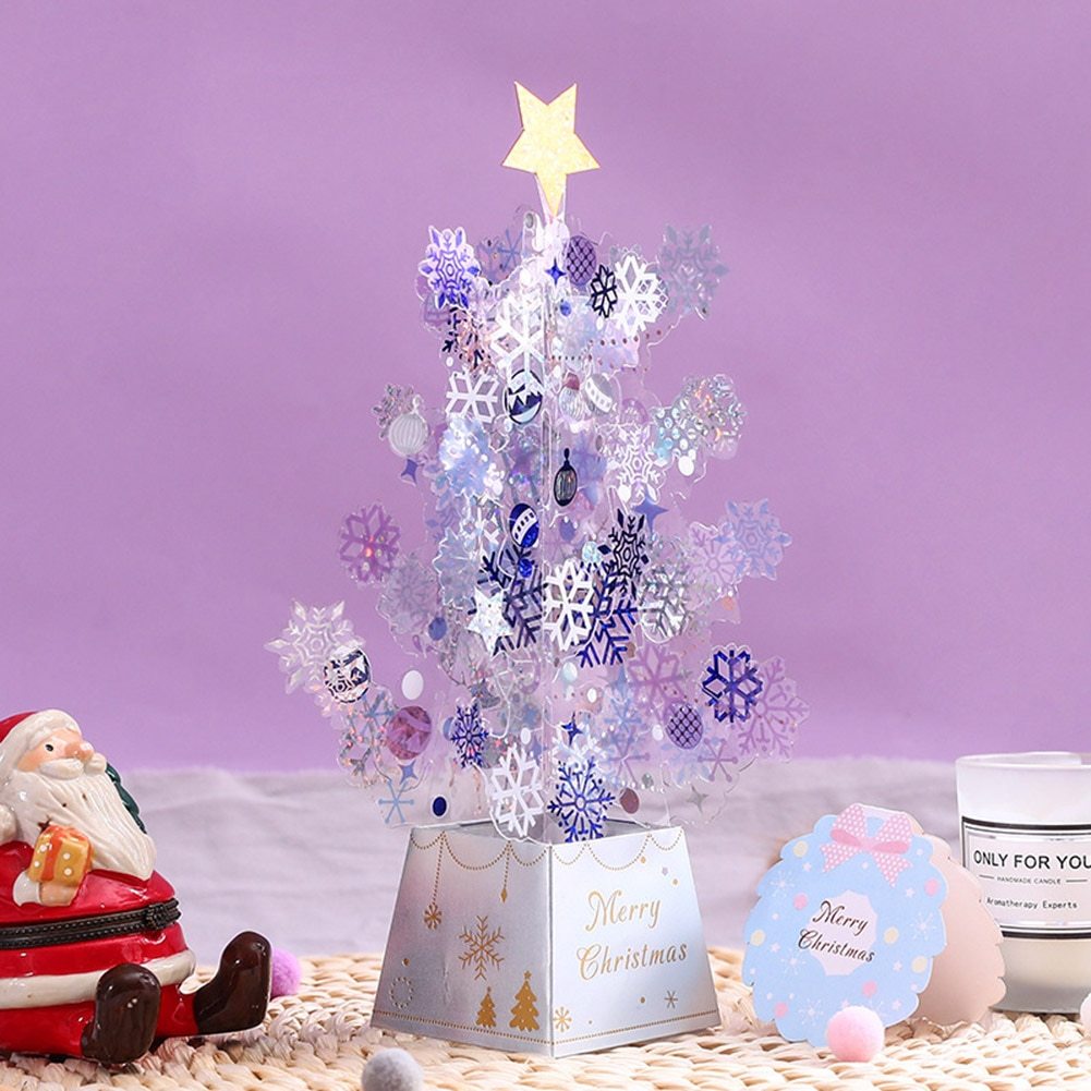 3D Pop-Up Christmas Tree Card - Handcrafted Holiday Greeting Card