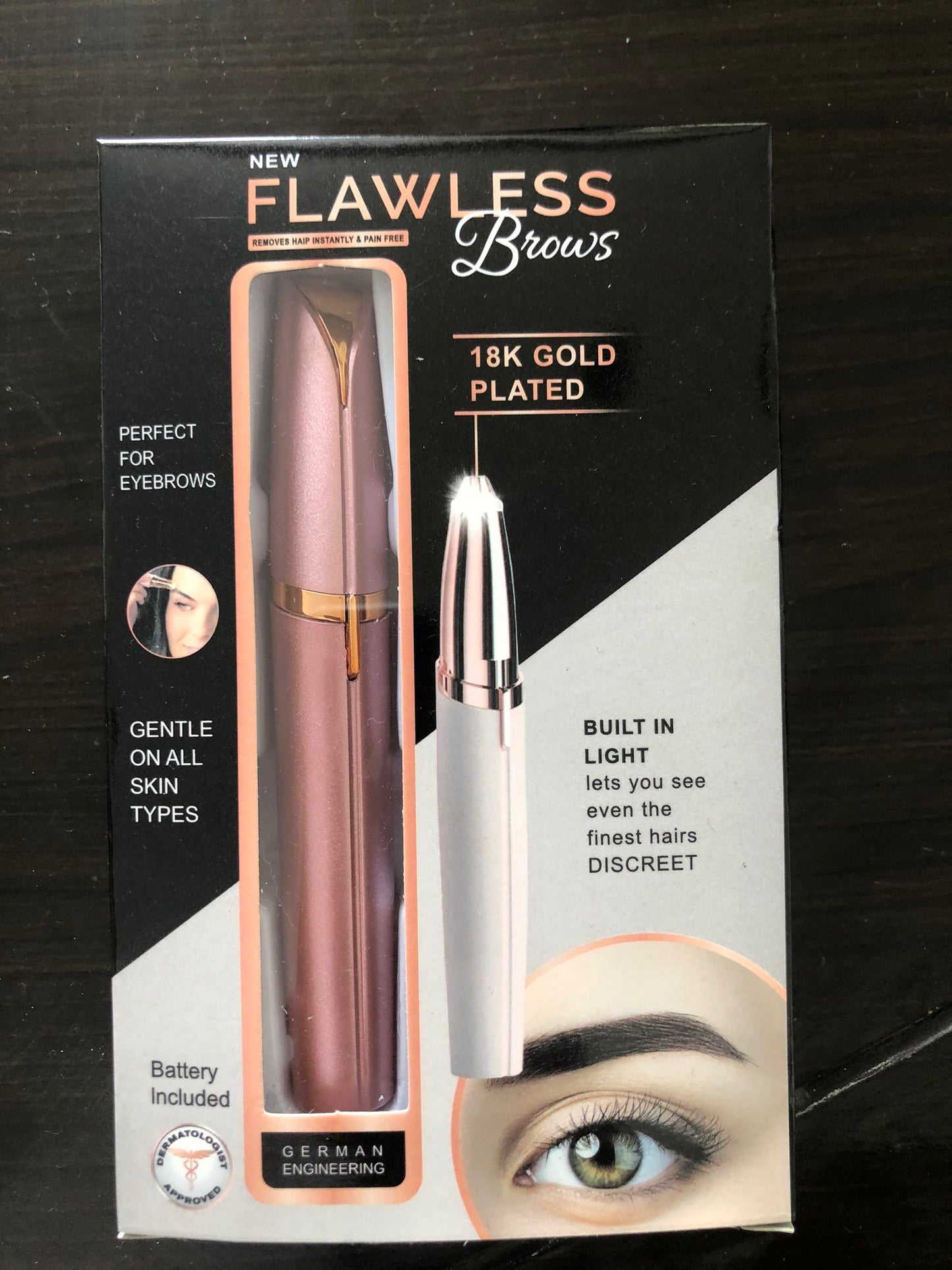 Electric Eyebrow Trimmer - Mini Precision Hair Remover with LED Light