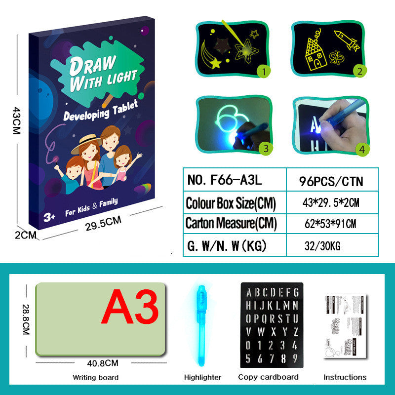 3D Magic Drawing Pad - Educational Light-Up Puzzle Board for Kids