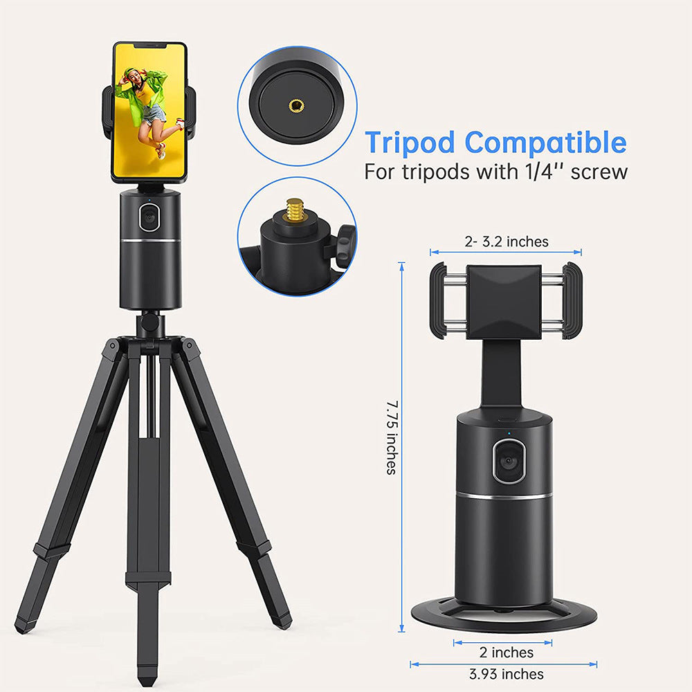 Auto Face Tracking Selfie Stick - 360° Rotation Smart Phone Holder