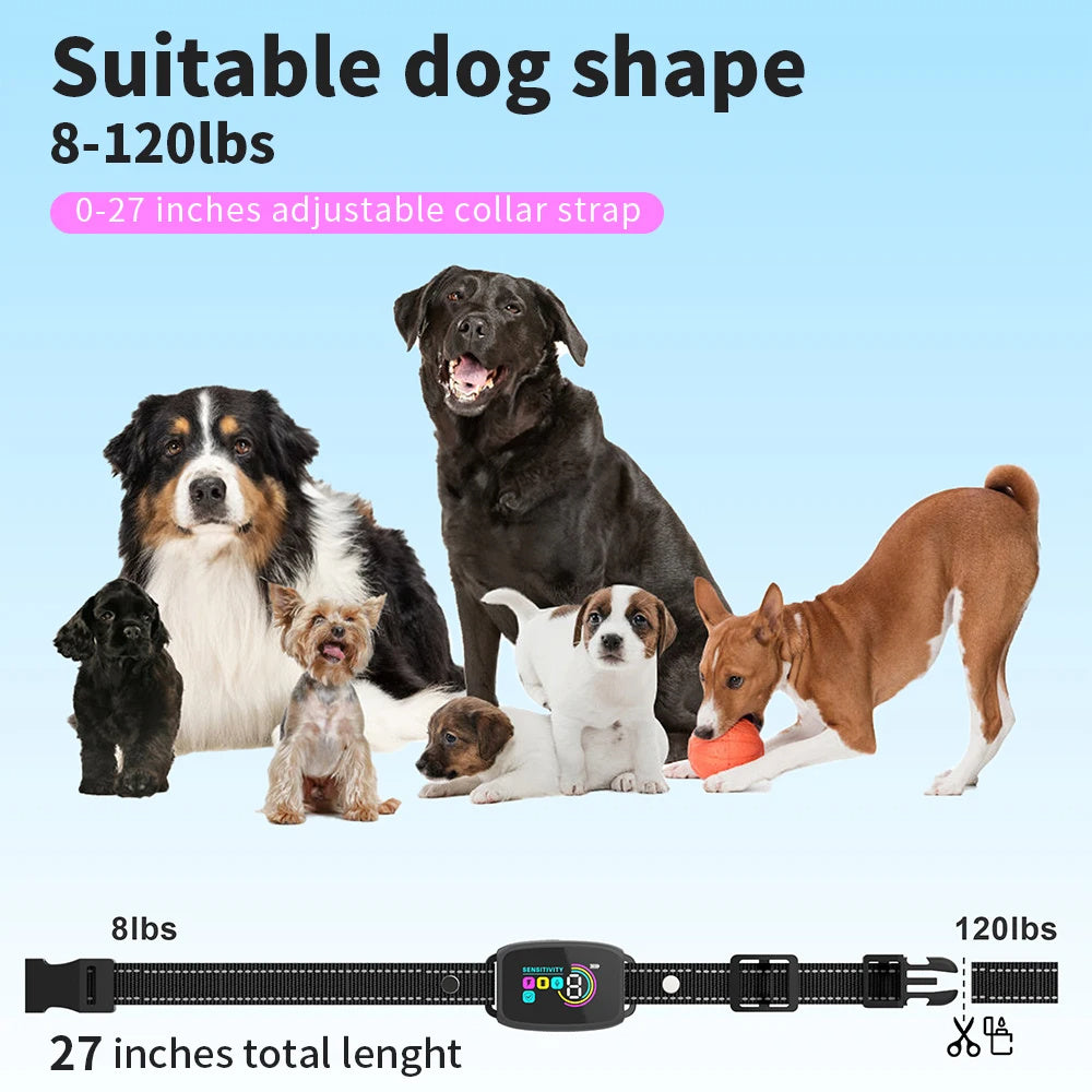 Smart Anti-Bark Dog Collar - Rechargeable Training Collar with Digital Display
