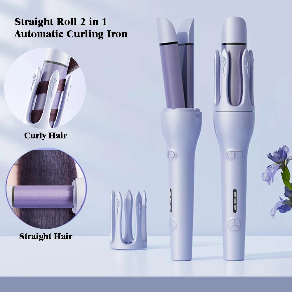 2-in-1 Automatic Hair Curler & Straightener - Negative Ion Ceramic Magic Styling Tool