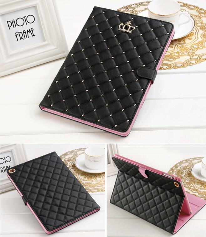 iPad Crown Case - Elegant PU Leather Protective Cover with Stand