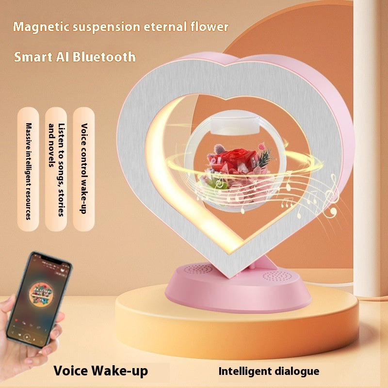 Magnetic Levitation Lamp - Floating Rose with Bluetooth Speaker
