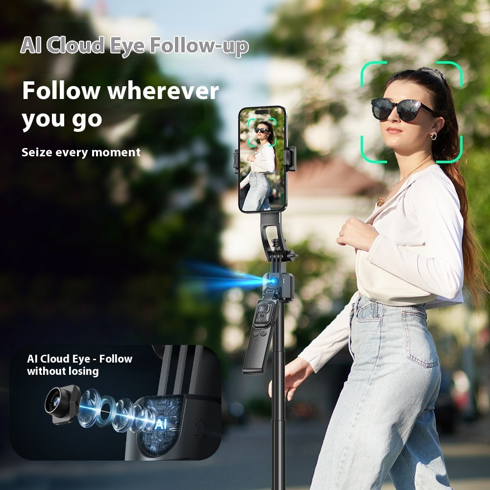 AI Selfie Stick - Smart Tracking Gimbal with Anti-Shake Stabilization