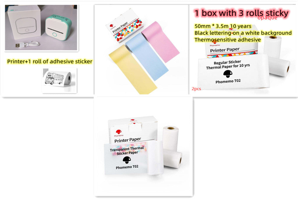 Portable Mini Thermal Label Printer - Bluetooth Wireless Photo & Label Printer
