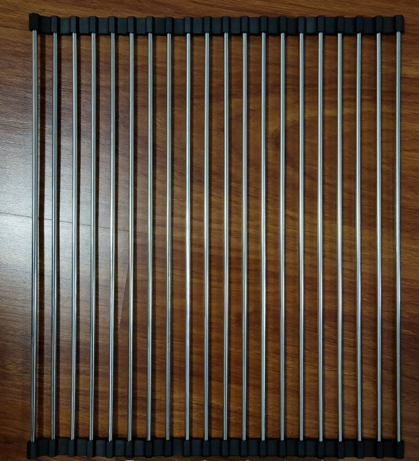 Folding Kitchen Sink Rack - Stainless Steel Dish Drying Organizer