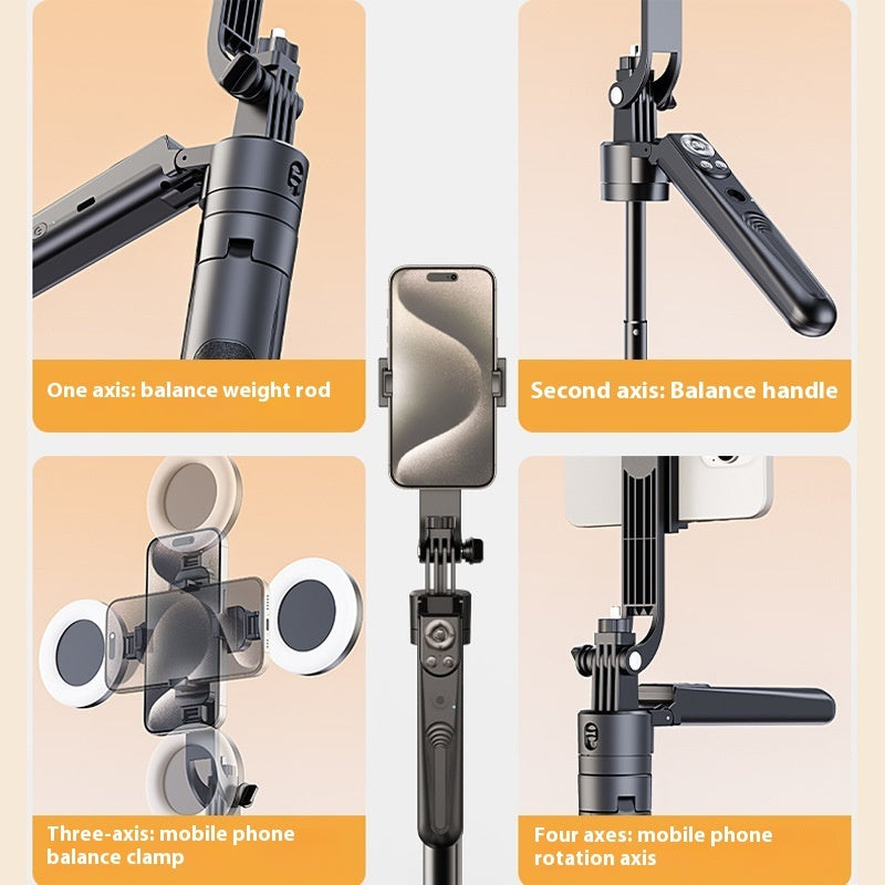 Selfie Stick with Stabilizer - 4-Leg Tripod Stand with Remote Control
