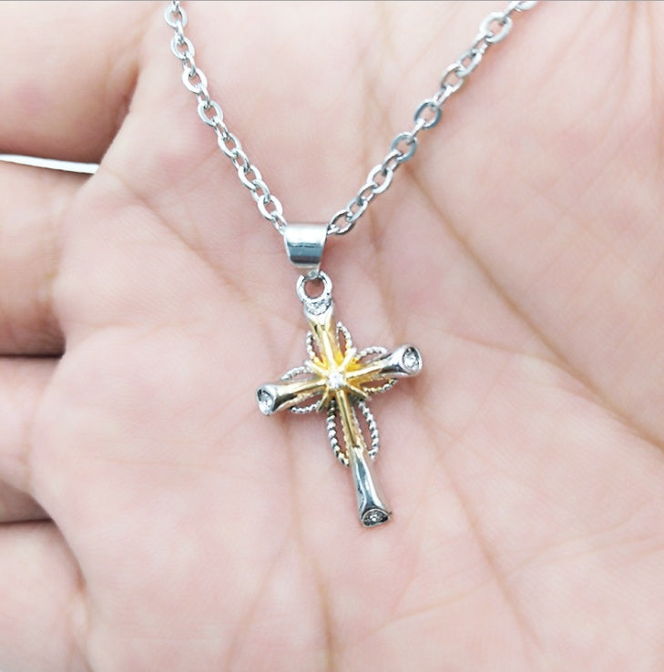 Octagonal Star Cross Pendant - Alloy Statement Necklace Charm