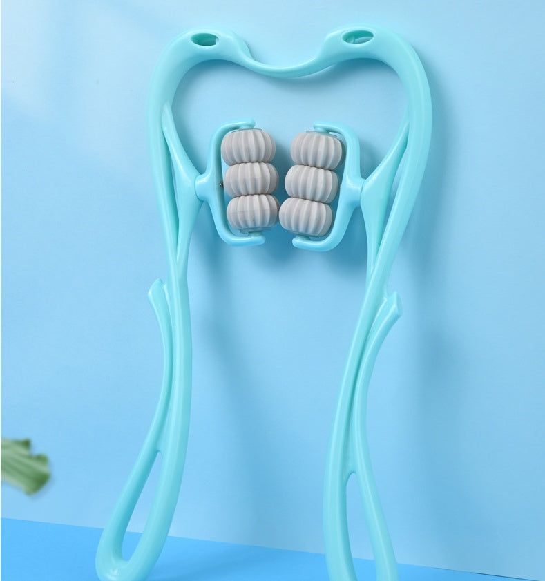 Manual Neck Massager - 6-Wheel Roller for Tension Relief & Relaxation
