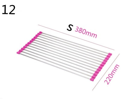 Folding Kitchen Sink Rack - Stainless Steel Dish Drying Organizer