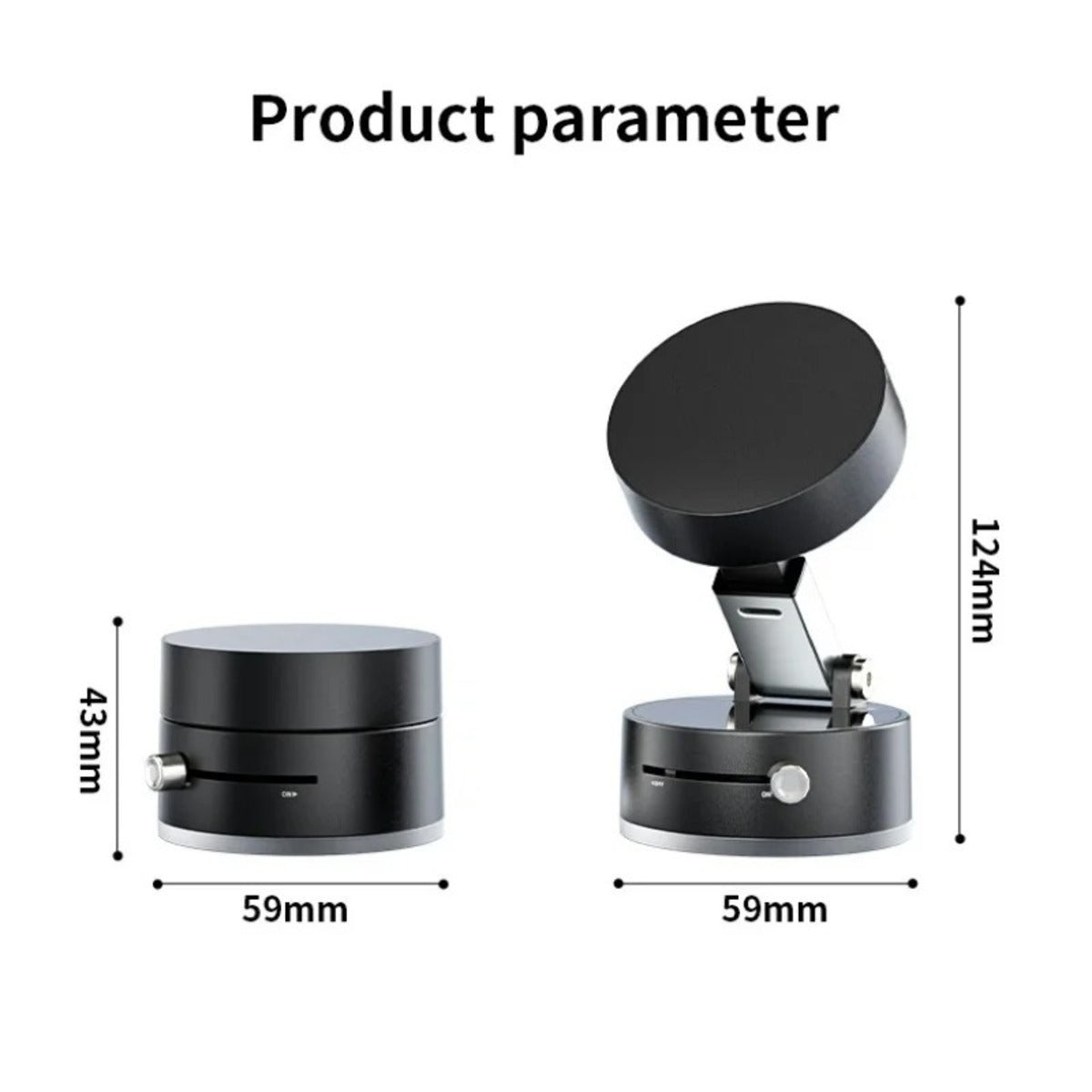 Magnetic Car Phone Holder - 360° Foldable Dashboard Mount with Vacuum Suction