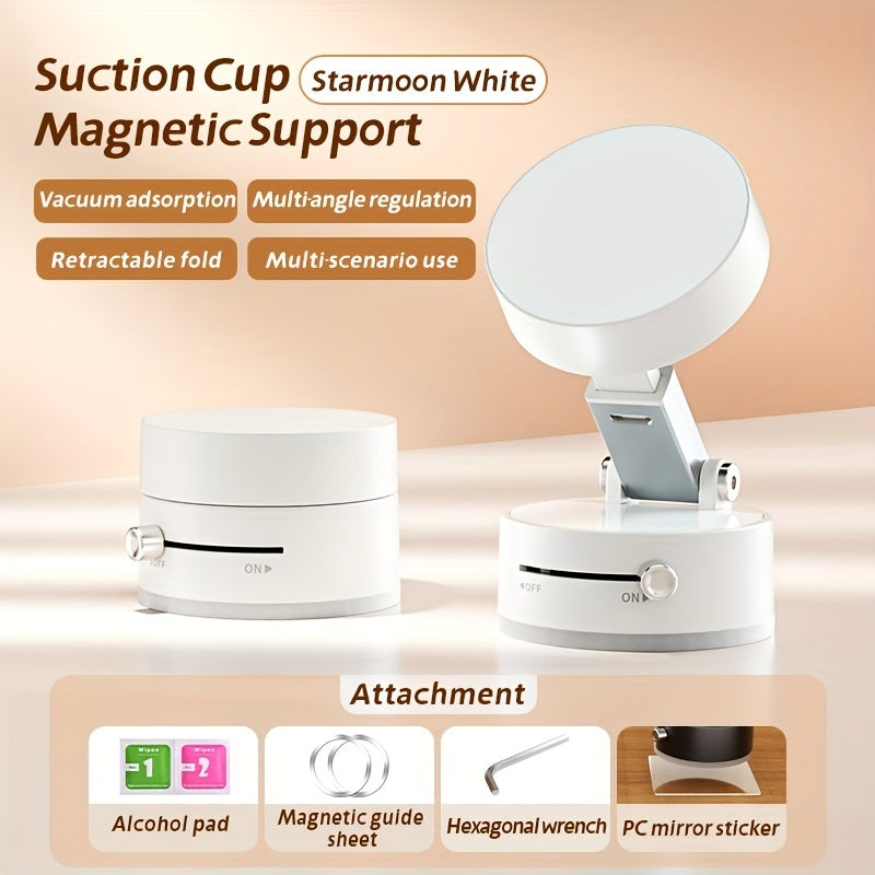 Magnetic Car Phone Holder - 360° Foldable Dashboard Mount with Vacuum Suction