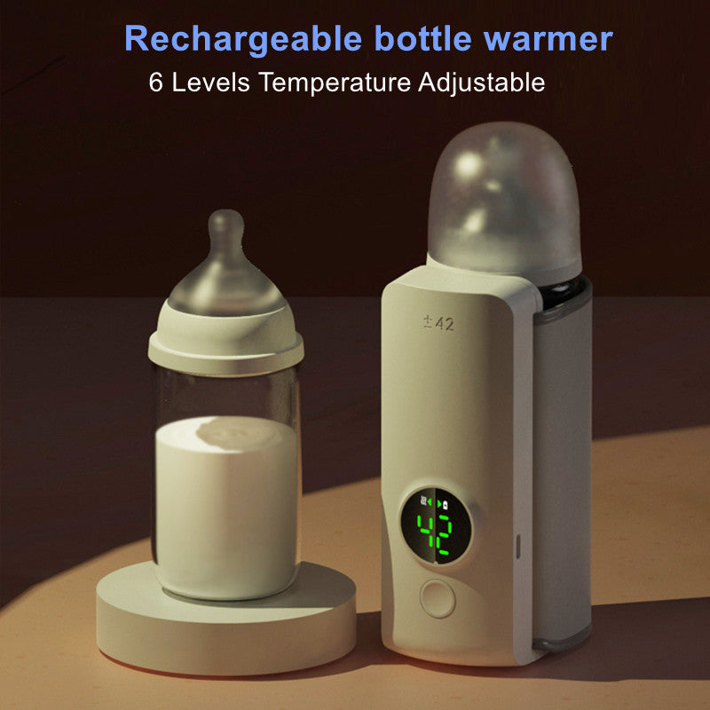 Portable Baby Bottle Warmer - Wireless USB Rechargeable Milk Warmer