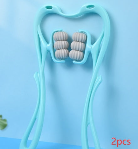 Manual Neck Massager - 6-Wheel Roller for Tension Relief & Relaxation