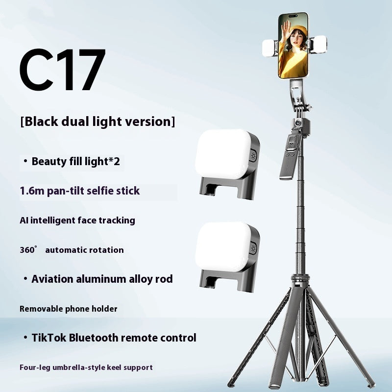 AI Selfie Stick - Smart Tracking Gimbal with Anti-Shake Stabilization