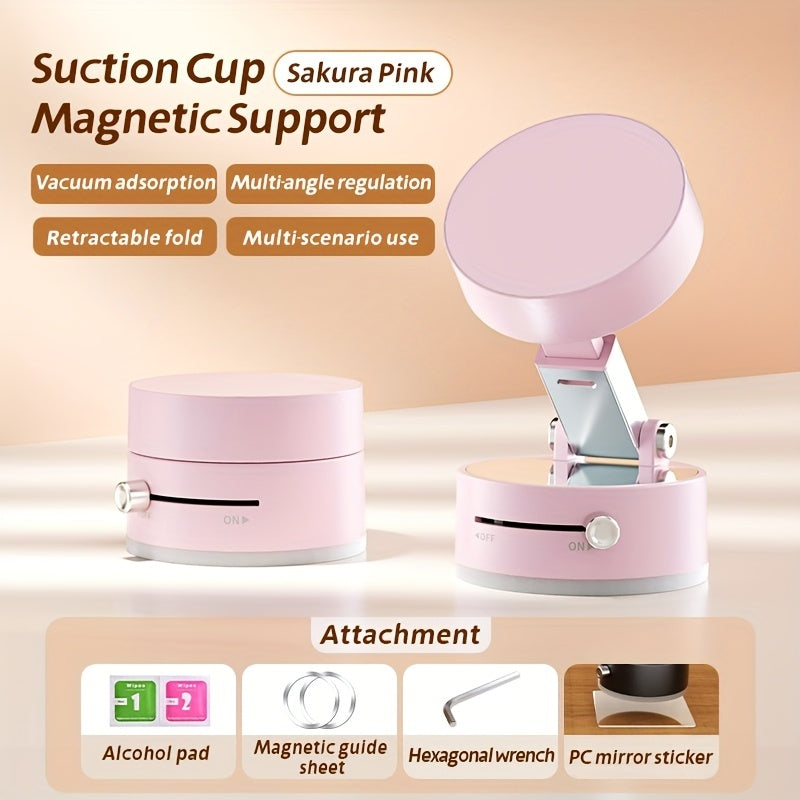 Magnetic Car Phone Holder - 360° Foldable Dashboard Mount with Vacuum Suction
